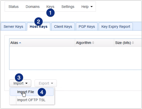 import digital certificate to host keys